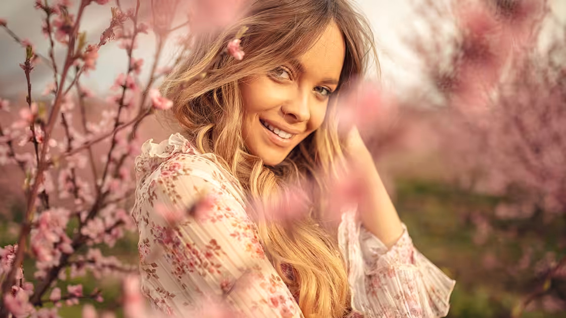 Young Woman In Orchard - Overal Health and Wellness